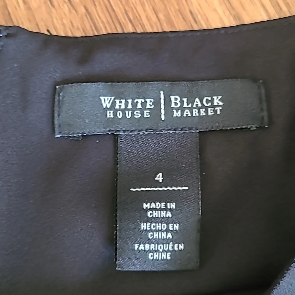 White House/Black Market Classic Black Dress with Long Crepe Sleeves - Size 4 - Picture 8 of 13